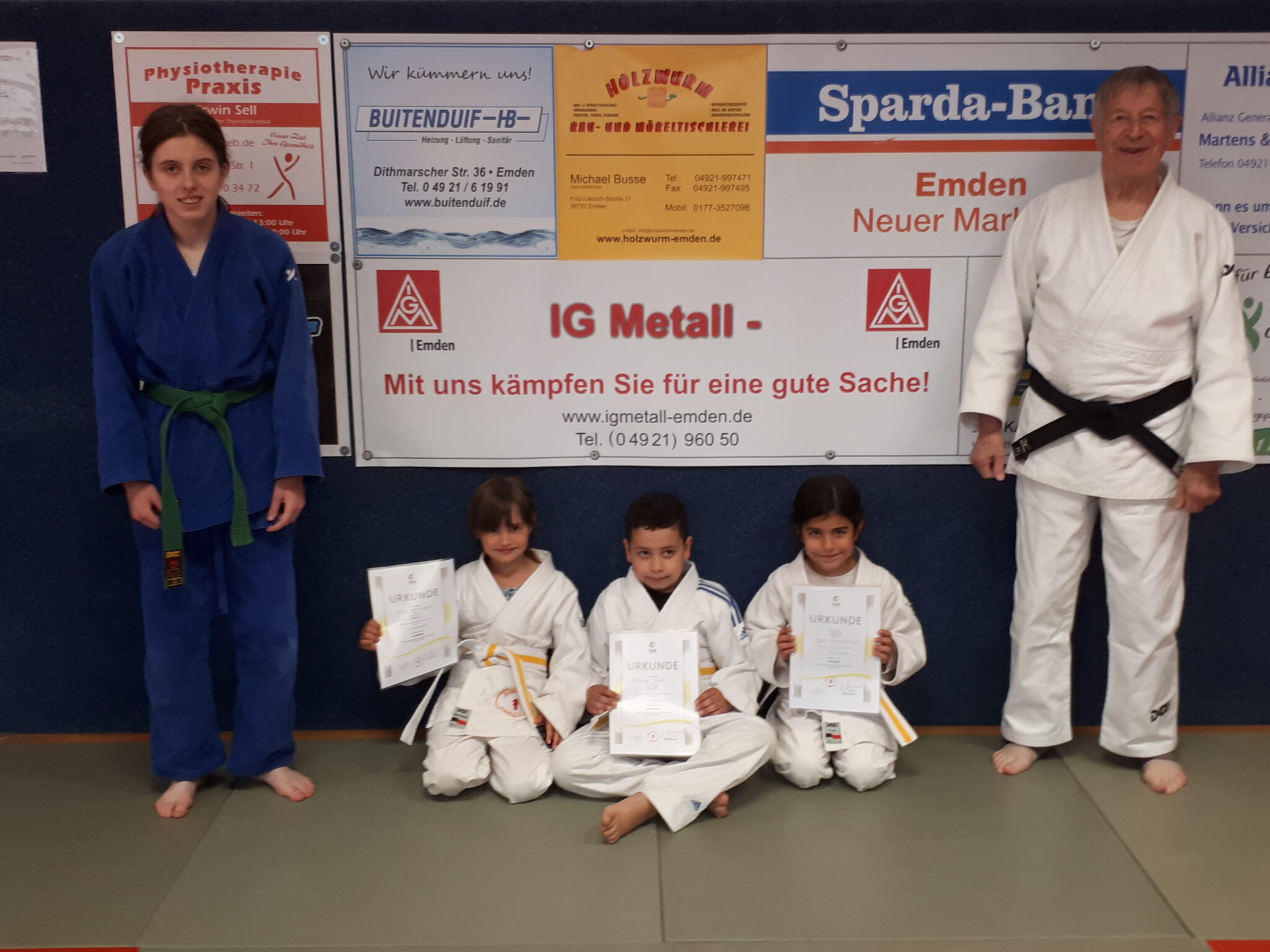 Erfolgreiche Prüfung zum 8 Kyu Judo Club Emden e V